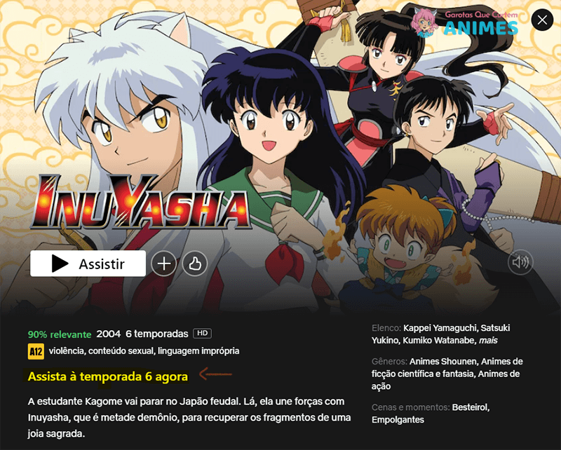 InuYasha - 6º Temporada na Netflix