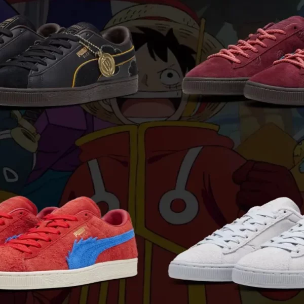 A Puma surpreendeu os fãs ao revelar as caixas de sapatos deslumbrantes como parte da tão esperada colaboração oficial com One Piece.