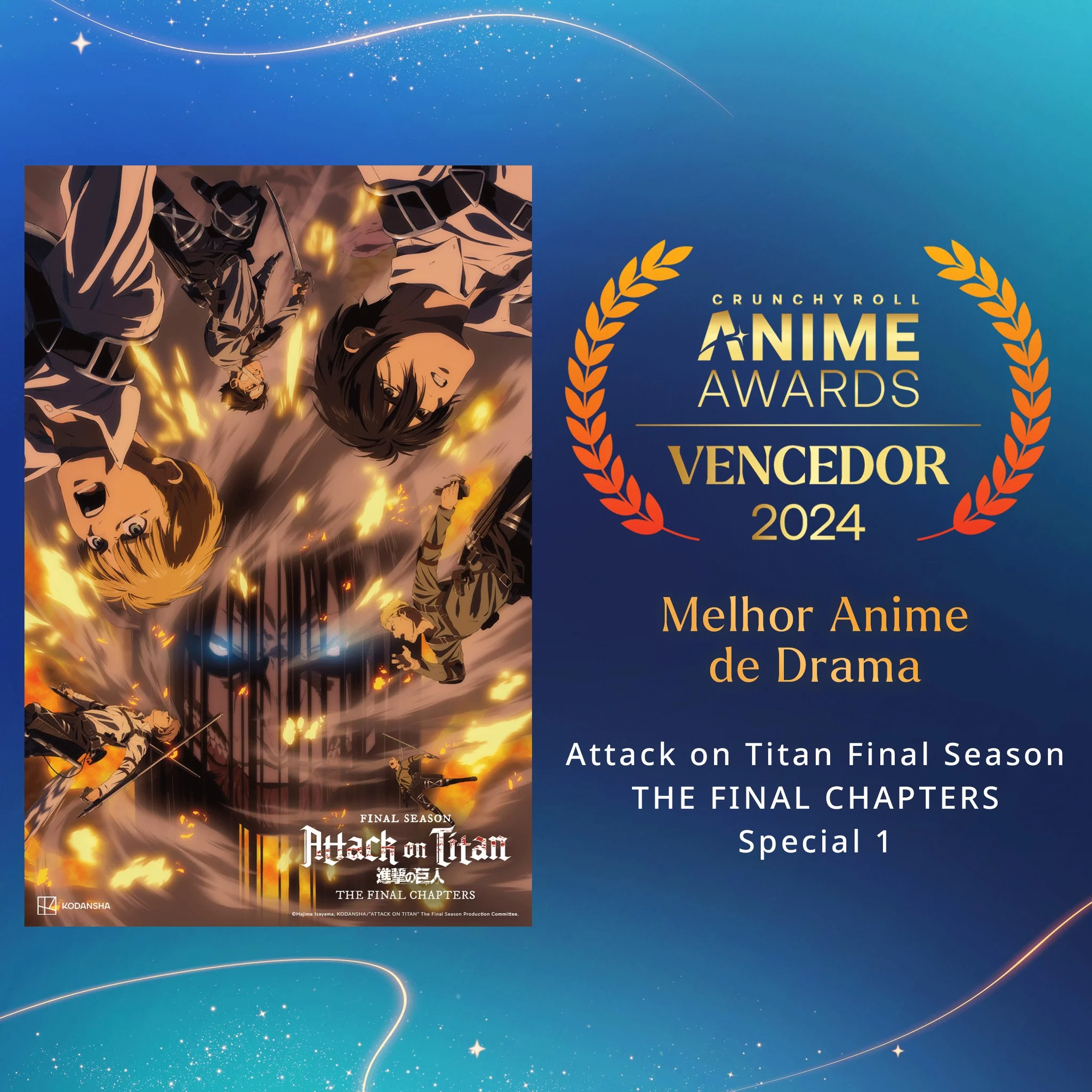 A cerimônia do Crunchyroll Anime Awards foi transmitida globalmente nesse sábado. Confira os ganhadores de todas as categorias.