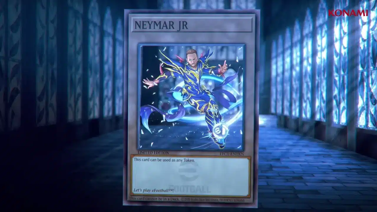 KONAMI anuncia crossover entre Neymar e Yu-Gi-Oh! no TGS 2025, com carta exclusiva Neymar x Dark Magician para celebrar 30 anos de eFootball.