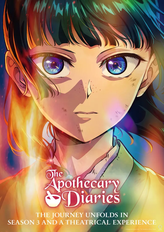 A terceira temporada de The Apothecary Diaries foi anunciada com duas partes: estreia em outubro de 2026 e continuação em abril de 2027.