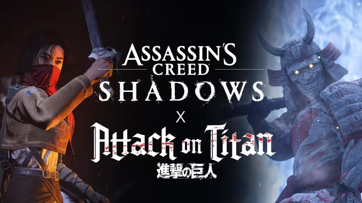 Assassin's Creed Shadows lança evento de Attack on Titan com missão gratuita, itens temáticos e conteúdos extras até 22 de dezembro.