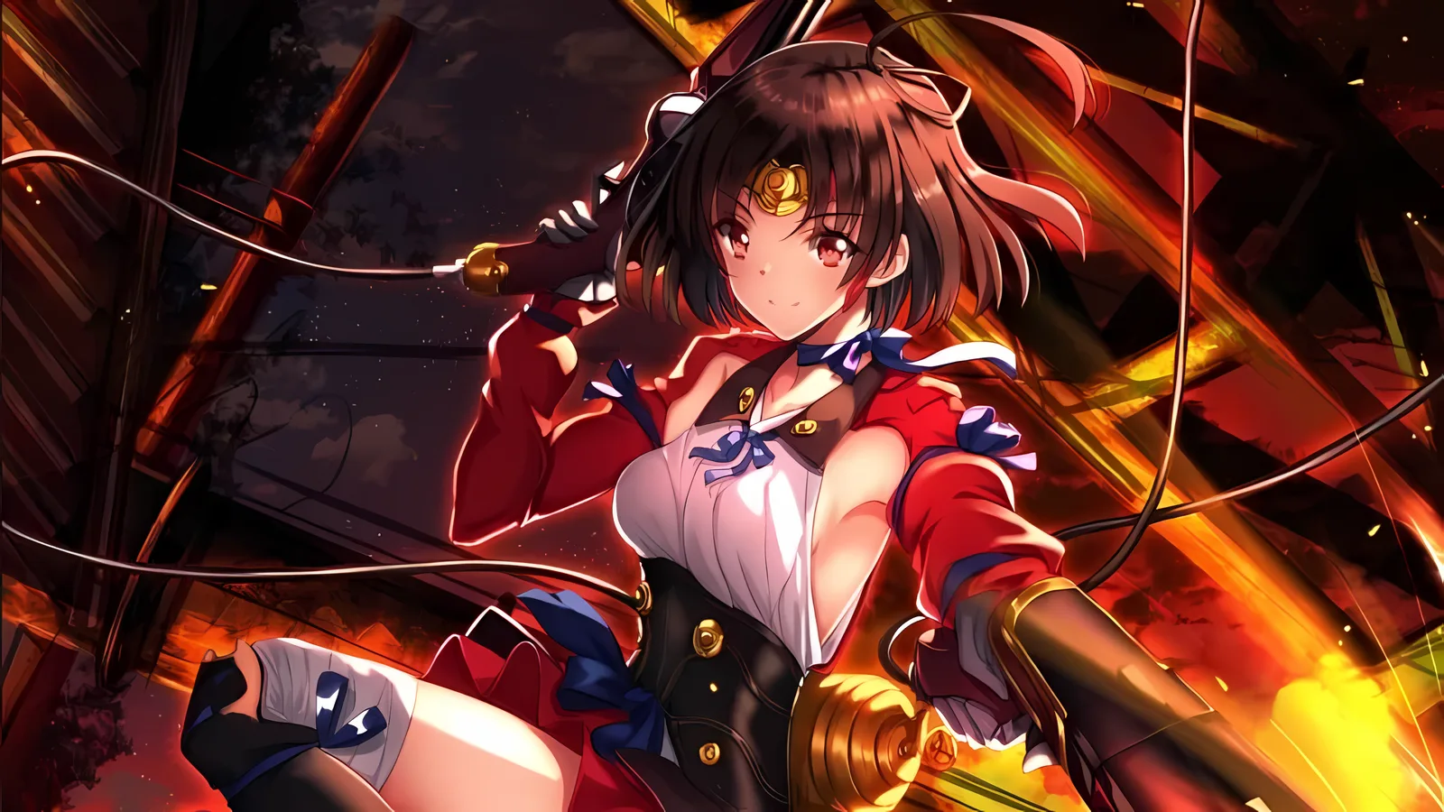 Mumei em cena de acao no anime Kabaneri of the Iron Fortress